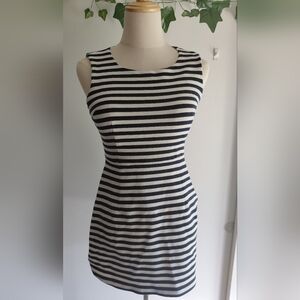 Vintage Forever 21 Black and White Striped Mini Dress